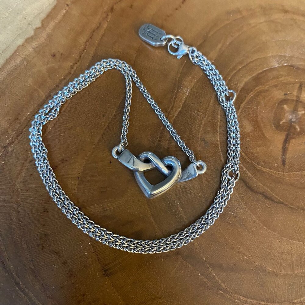 RETIRED James Avery Heart Knot Necklace, Sterling Silver